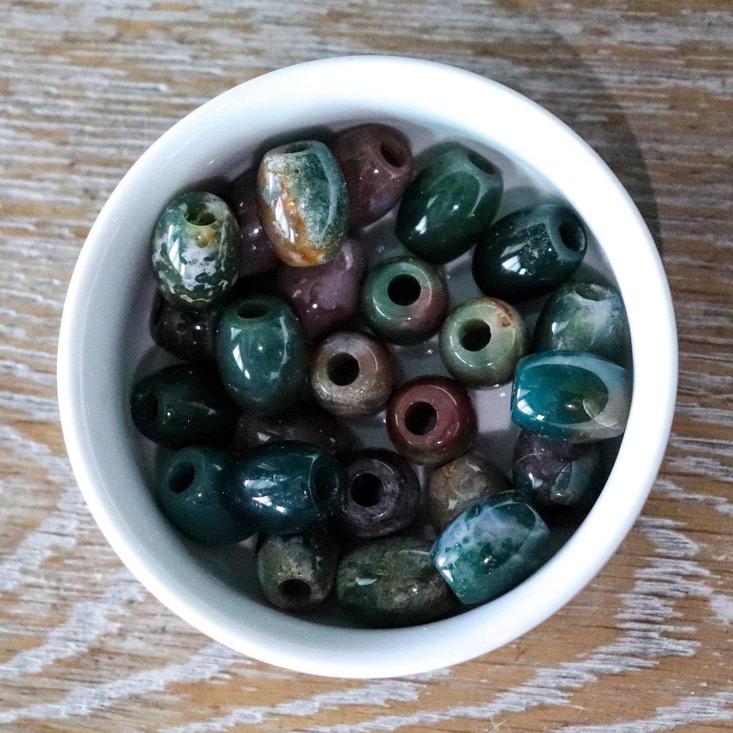 Indian Agate Barrel Loc Bead