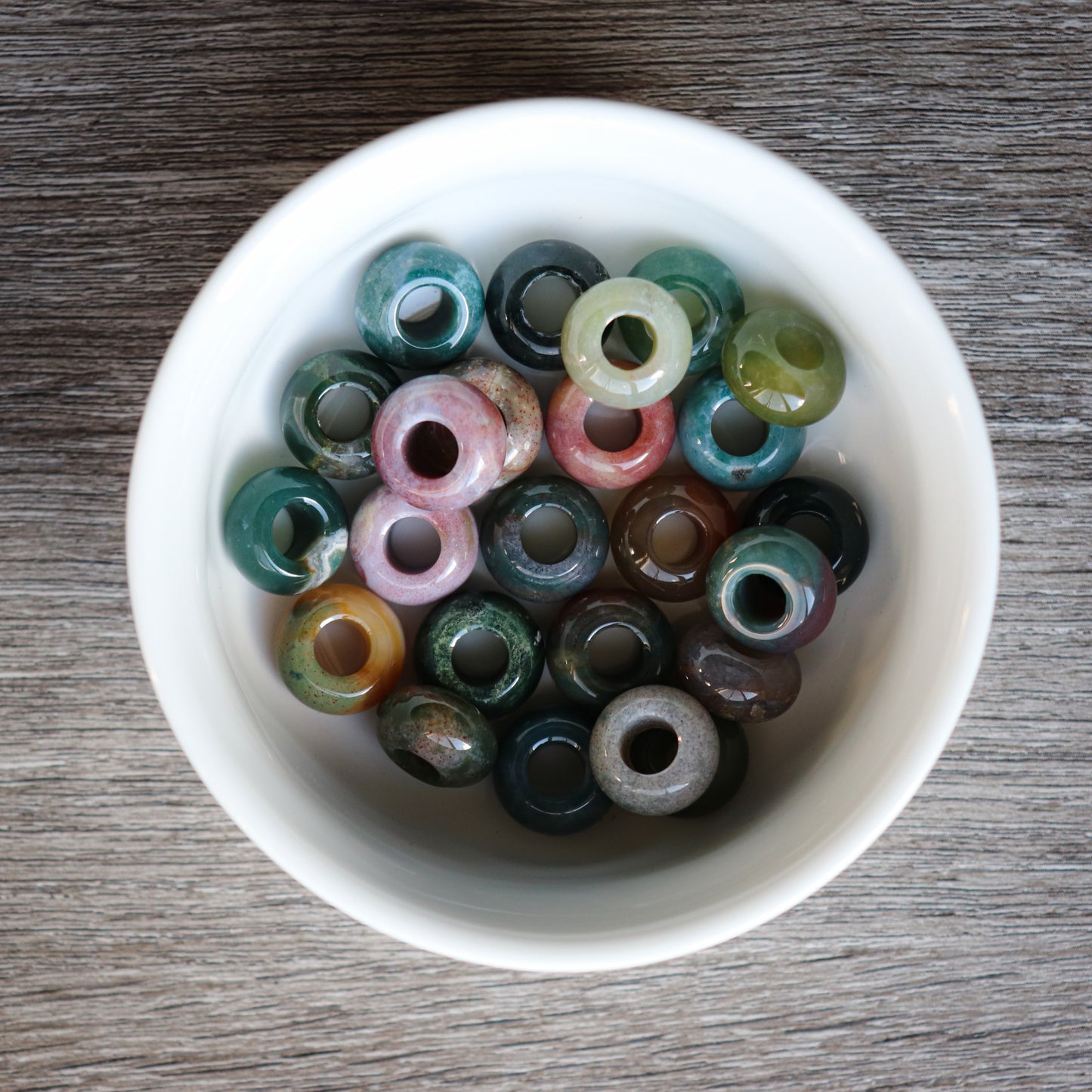 Indian Agate Rondelle Loc Bead