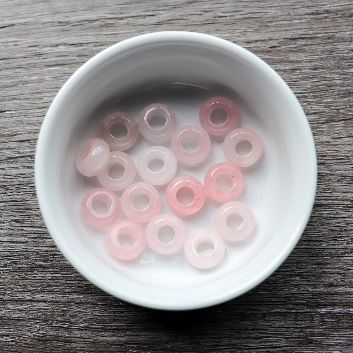 Rose Quartz Rondelle Loc Bead