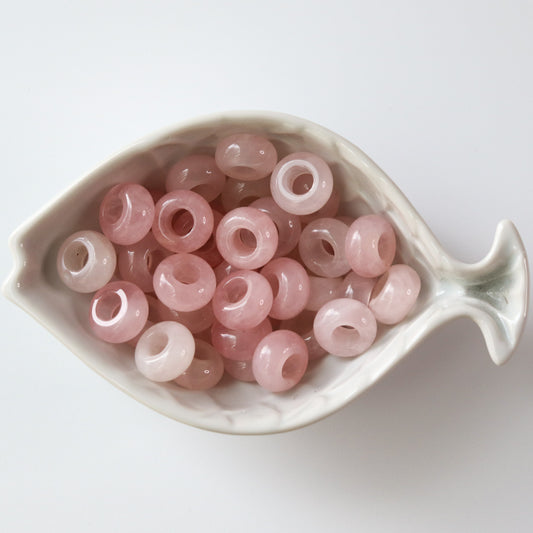 Rose Quartz Rondelle Loc Bead