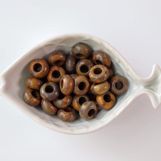 Bamboo Leaf Agate Loc Bead