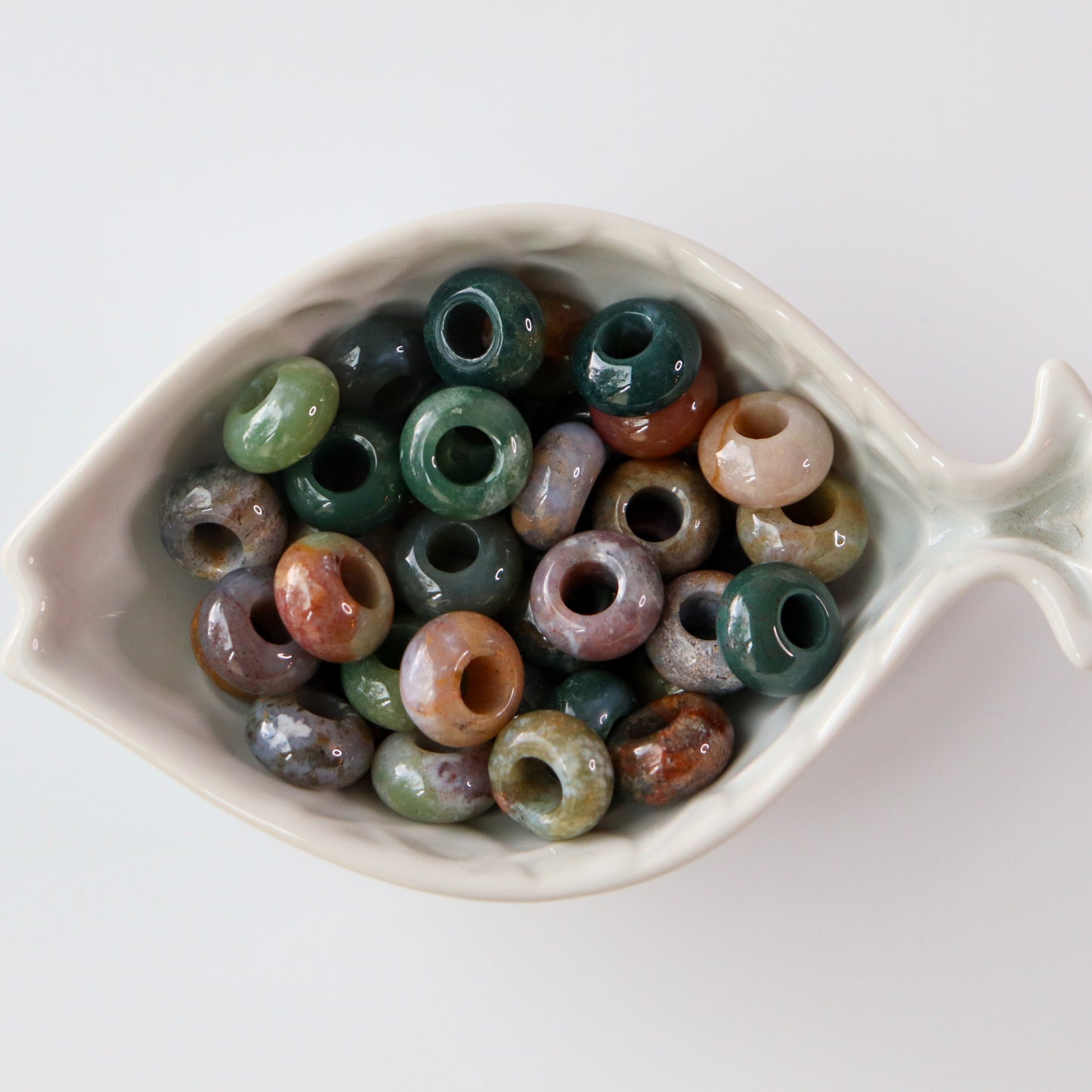 Indian Agate Rondelle Loc Bead