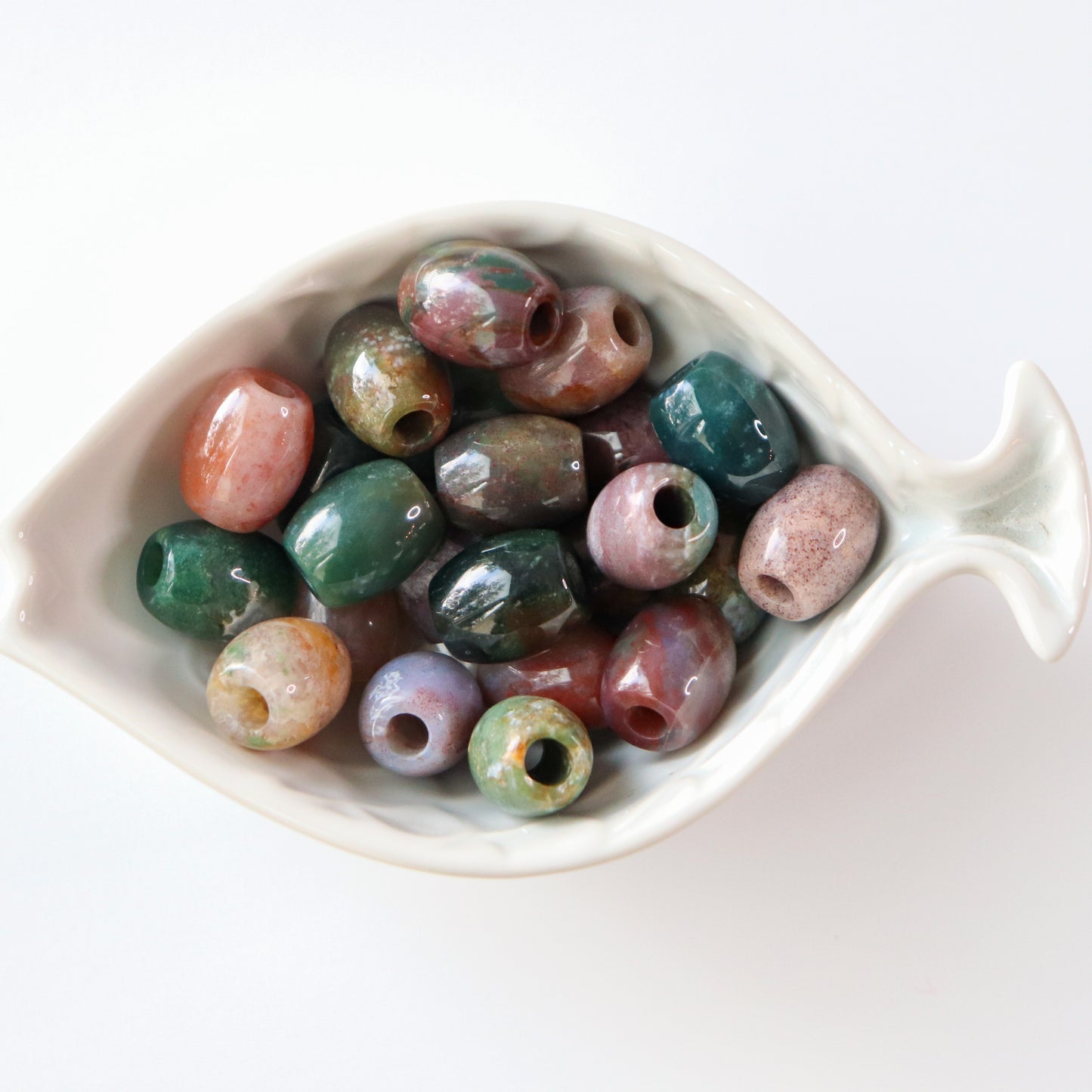 Indian Agate Barrel Loc Bead