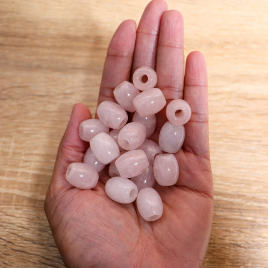 Rose Quartz Barrel Loc Bead